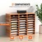 Wood Literature Organizer File Sorter with Removable Shelves Mailbox Slots for Office